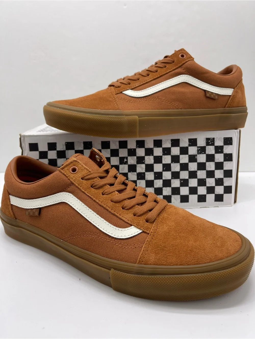 Vans Brown Suede & Canvas Low Top Sneakers with White Stripe